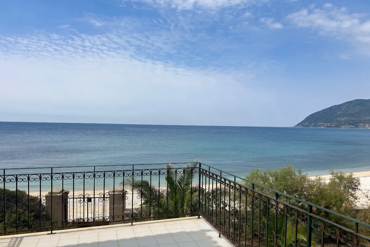 Villa Notos — balcony and coastline